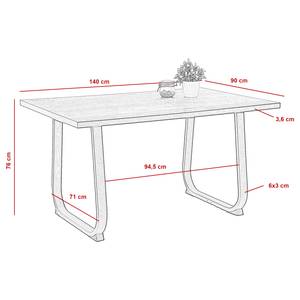 Table Cessy Imitation bois recyclé / Anthracite