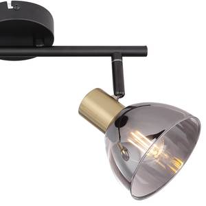 Plafondlamp Jay I rookglas / messing - 2 lichtbronnen