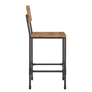 Chaise de bar Atelier Acacia massif / Métal - Acacia / Anthracite