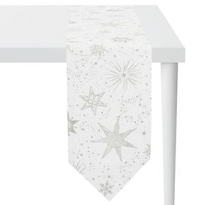 Chemin de table 3624 Polyester / Viscose - Blanc / Argenté - 24 x 175 cm