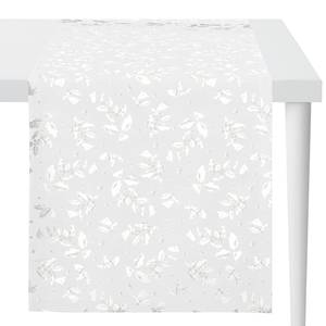 Chemin de table 3625 Polyester / Viscose - Blanc / Argenté - 48 x 140 cm