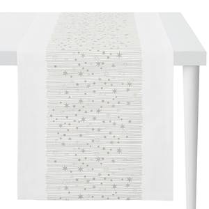 Chemin de table 3626 Polyester / Viscose - Blanc / Doré