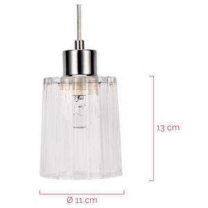 Hanglamp Gleaming White glas/aluminium - 1 lichtbron