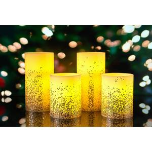 Waskaarsen Golden Glitter (set van 4) was - 4 lichtbronnen