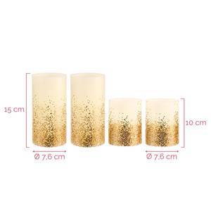 Bougies en cire Gold Glitter (lot de 4) Cire - 4 ampoules