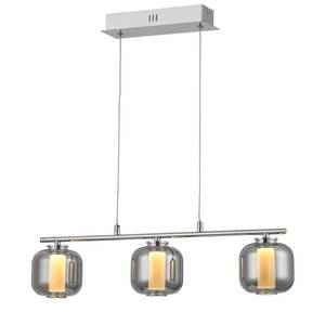 LED-hanglamp Rafa III acrylglas / Edelstaal - 3 lichtbronnen