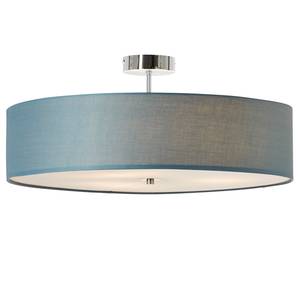Plafondlamp Andria textielmix / staal - 3 lichtbronnen - Petrolblauw