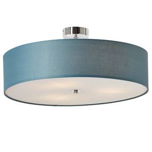 Plafondlamp Andria textielmix / staal - 3 lichtbronnen - Petrolblauw