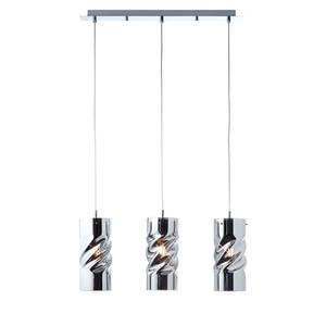 Suspension Curly Verre fumé / Aluminium - 3 ampoules