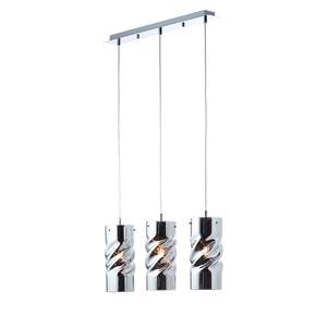 Suspension Curly Verre fumé / Aluminium - 3 ampoules