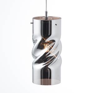 Hanglamp Curly rookglas / aluminium - 3 lichtbronnen