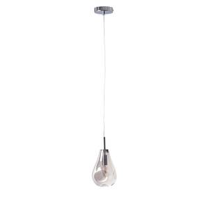 Hanglamp Drops I rookglas / aluminium - 1 lichtbron