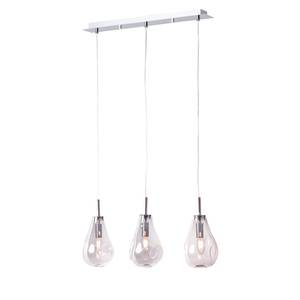 Hanglamp Drops II rookglas / aluminium - 3 lichtbronnen