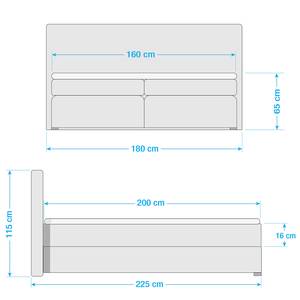 Boxspringbett Mayville Grau - 160 x 200cm