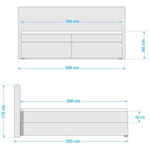 Letto boxspring Mayville Marrone scuro - 180 x 200cm