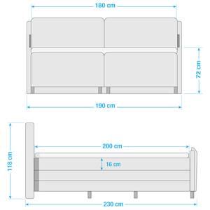 Lit boxspring Hopwood Gris lumineux