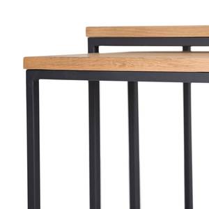 Tables gigognes Flox (2 éléments) Placage en bois véritable / Métal -Chêne / Noir