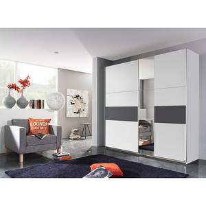 Schwebetürenschrank Korbach Alpinweiß / Graumetallic - Breite: 218 cm - Basic