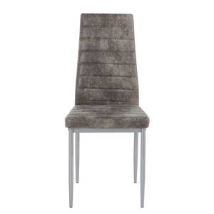 Chaises capitonnées Orelle II (lot de 2) Microfibre / Fer - Gris