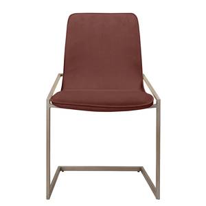 Chaises cantilever Lezan II (lot de 2) Velours / Fer - Marron rouille