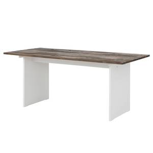 Eettafel Nesle grenenhout/wit - Breedte: 180 cm