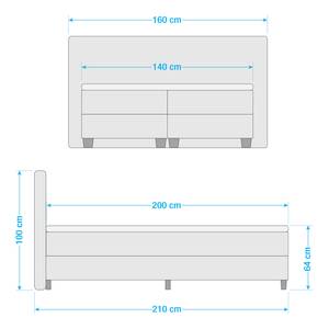 Boxspringbett Osterville 140 x 200cm