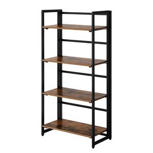 Open kast Long Pine bruin/zwart - Hoogte: 126 cm