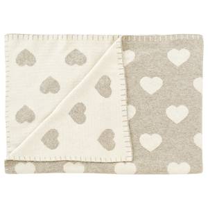 Couverture bébé Cœurs Beige