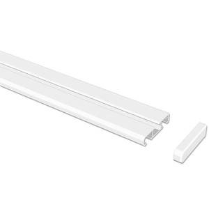 Kombischiene Nybro 1-2-läufig Aluminium - Weiß - Breite: 180 cm