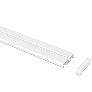 Kombischiene Nybro 1-2-läufig Aluminium - Weiß - Breite: 240 cm
