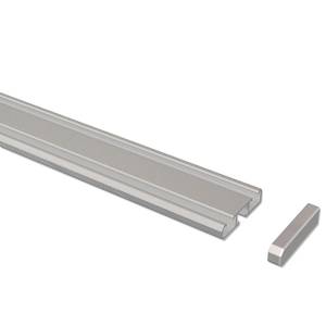 Rail coulissant Nybro (1-2 coulisses) Gris argenté - Largeur : 280 cm