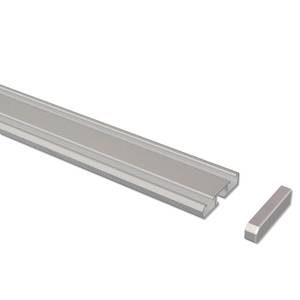 Kombischiene Nybro 1-2-läufig Aluminium - Silbergrau - Breite: 320 cm