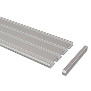 Rail coulissant Nybro (3-4 coulisses) Gris argenté - Largeur : 300 cm