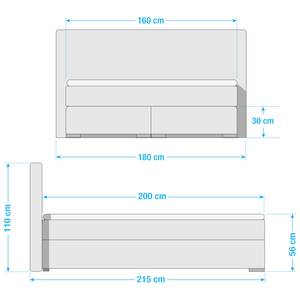 Lit boxspring Senga Tissu - 160 x 200cm