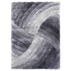 Hochflorteppich Furrow Polyester - Grau - 120 x 170 cm