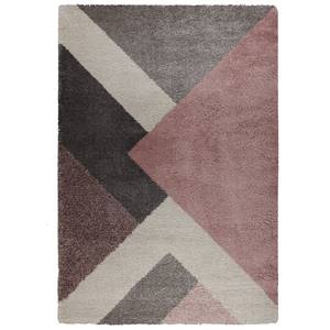Hoogpolig vloerkleed Zula polypropeen - Grijs/Oud pink - 160 x 230 cm