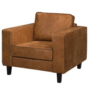 Sessel MAISON Antiklederlook - Mischgewebe Xia: Cognac