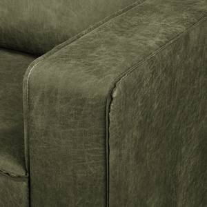Fauteuil MAISON Aspect cuir vieilli - Tissu composite Xia: Vert vieilli
