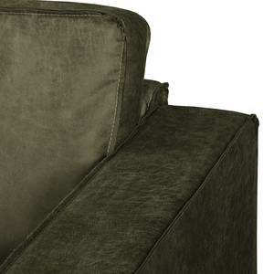 Fauteuil MAISON Aspect cuir vieilli - Tissu composite Xia: Vert vieilli