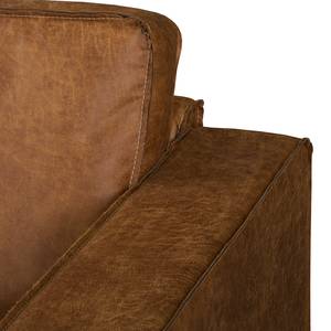 Ecksofa MAISON 1-Sitzer mit Longchair Mischgewebe Xia: Cognac - Longchair davorstehend links