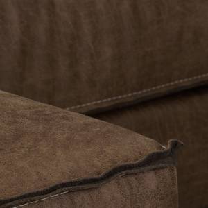 Ecksofa MAISON 2-Sitzer mit Longchair Webstoff - Mischgewebe Xia: Dunkelbraun - Longchair davorstehend links