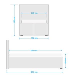 Letto imbottito Springville Beige - 140 x 200cm