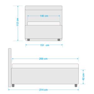 Gestoffeerd bed Hartwood Donkergrijs - 140 x 200cm