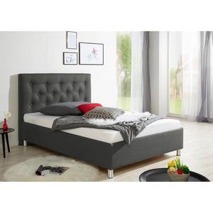 Letto imbottito Yorktown Grigio scuro - 160 x 200cm