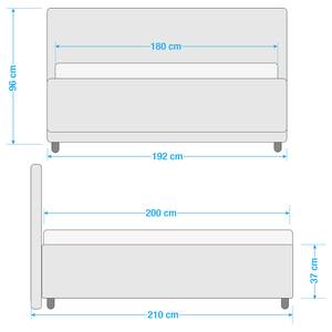 Lit capitonné Beechgrove Gris foncé - 180 x 200cm