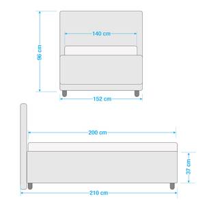 Gestoffeerd bed Beechgrove Donkergrijs - 140 x 200cm