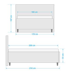 Gestoffeerd bed Windham Beige - 160 x 200cm