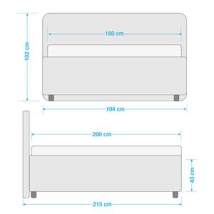 Letto imbottito Beeston Hill Grigio - 180 x 200cm