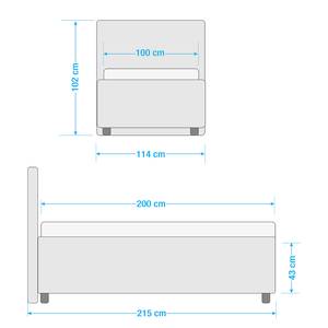 Gestoffeerd bed Beeston Hill Grijs - 100 x 200cm