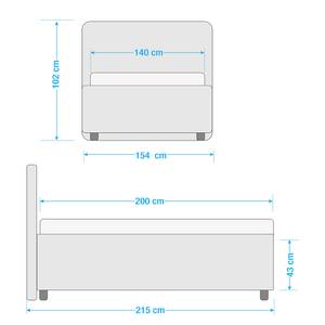 Gestoffeerd bed Beeston Hill Donkergrijs - 140 x 200cm